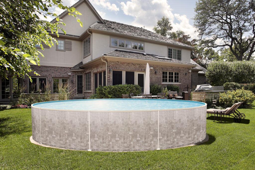 install an above ground pool in a backyard