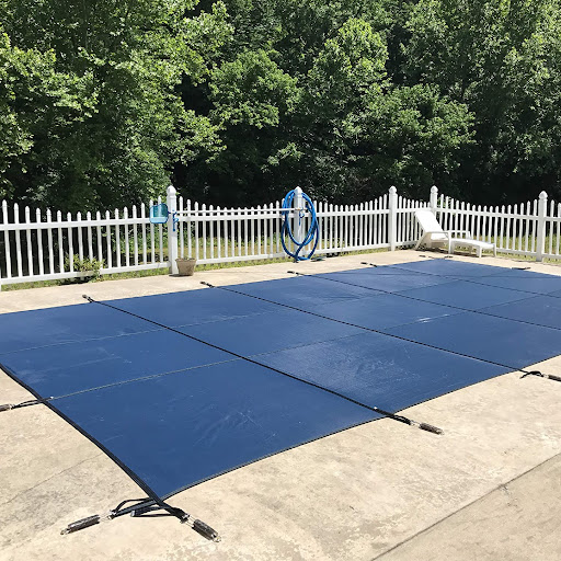 pool cover over a pool for the cold season