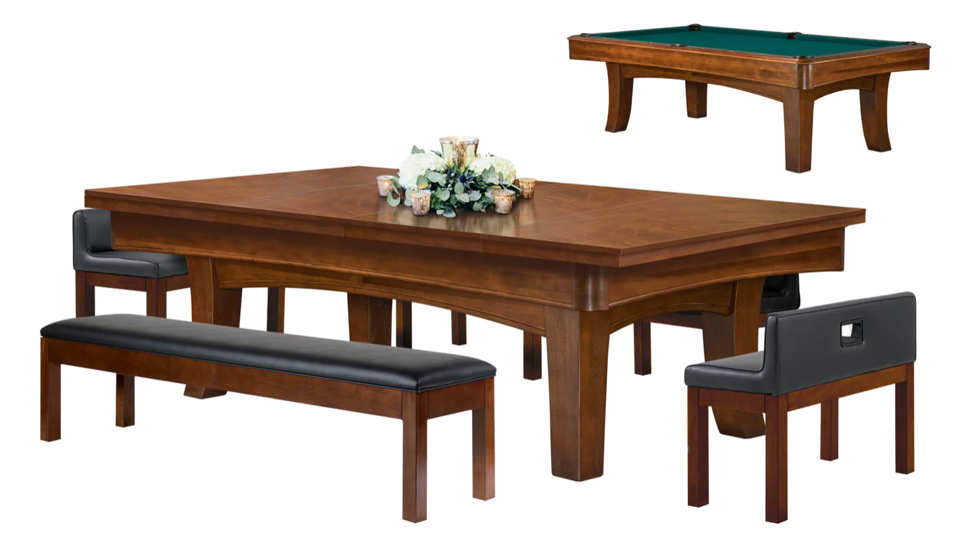 wooden gaming tables with flowers on it for a family game room