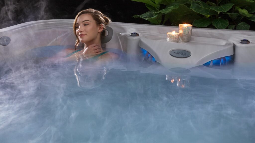 Woman relaxing in a Marquis Spas Hot Tub