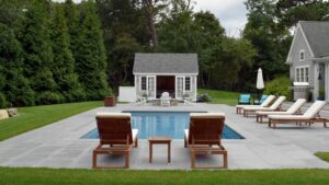 an Indiana pool in Fort Wayne Indiana with patio furniture